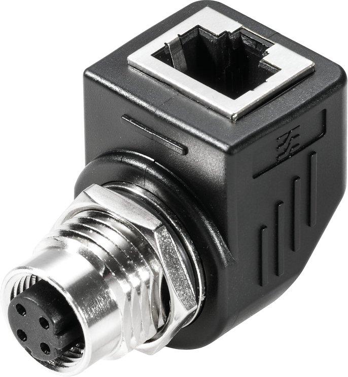 Adapterstecker RJ45 IP67 Anschluss 1: RJ45 90° Anschluss 2: M12 Schirmung: Ja