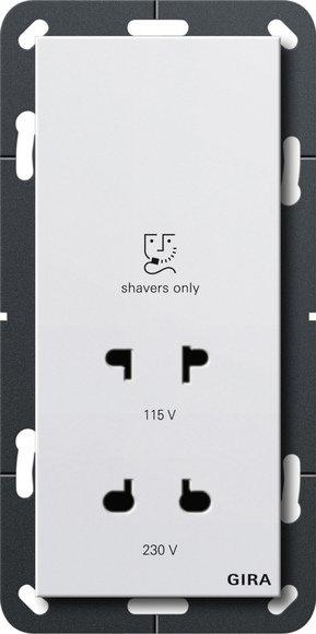 RasierSteckdose 115 230 V System 55 Reinweiß