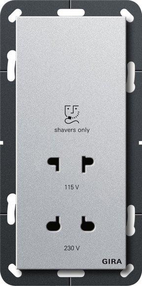 RasierSteckdose 115 230 V System 55 F Alu