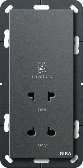 RasierSteckdose 115 230 V System 55 Anthrazit
