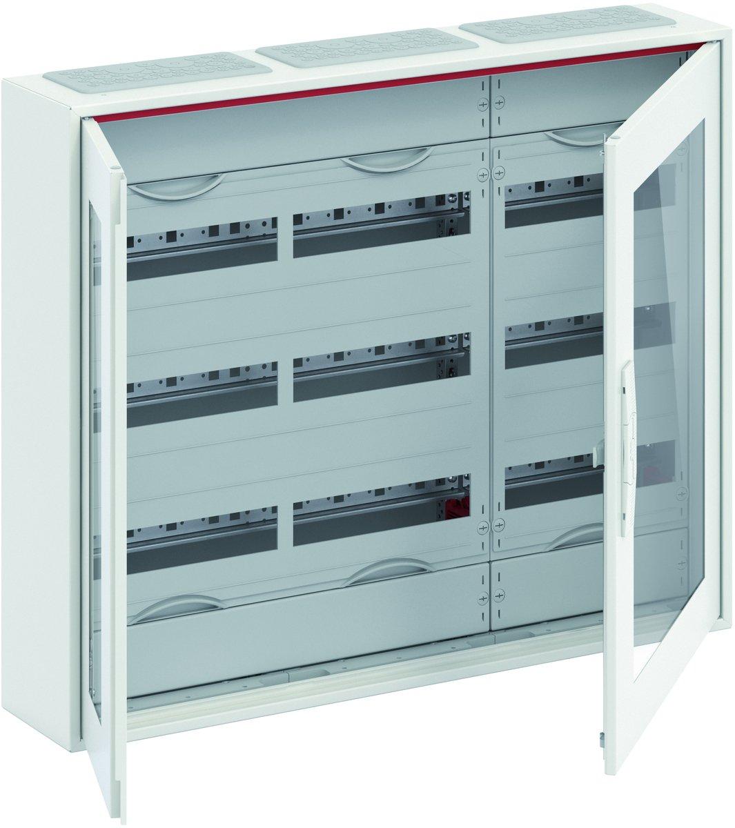 Kleinverteiler AP 3FB 4-reihig Reihenabstand 150mm  transparente Tür ComfortLine