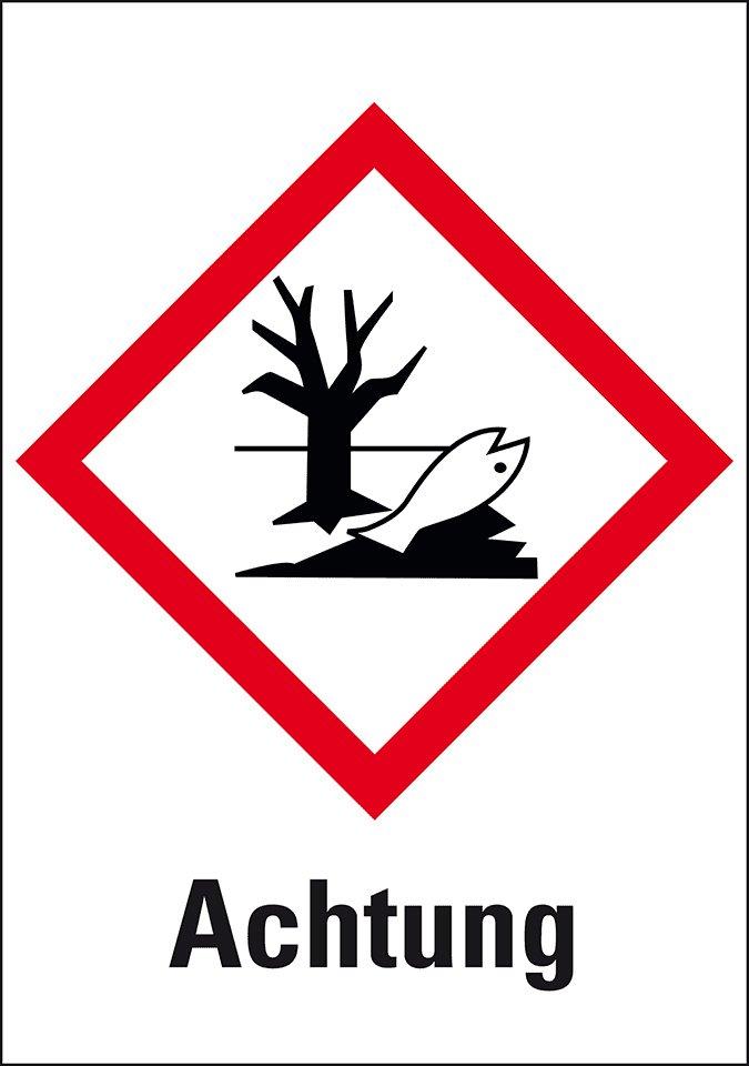Gefahrensymbol Umwelt GHS09 Achtung Folie 37x26mm 12/Bogen