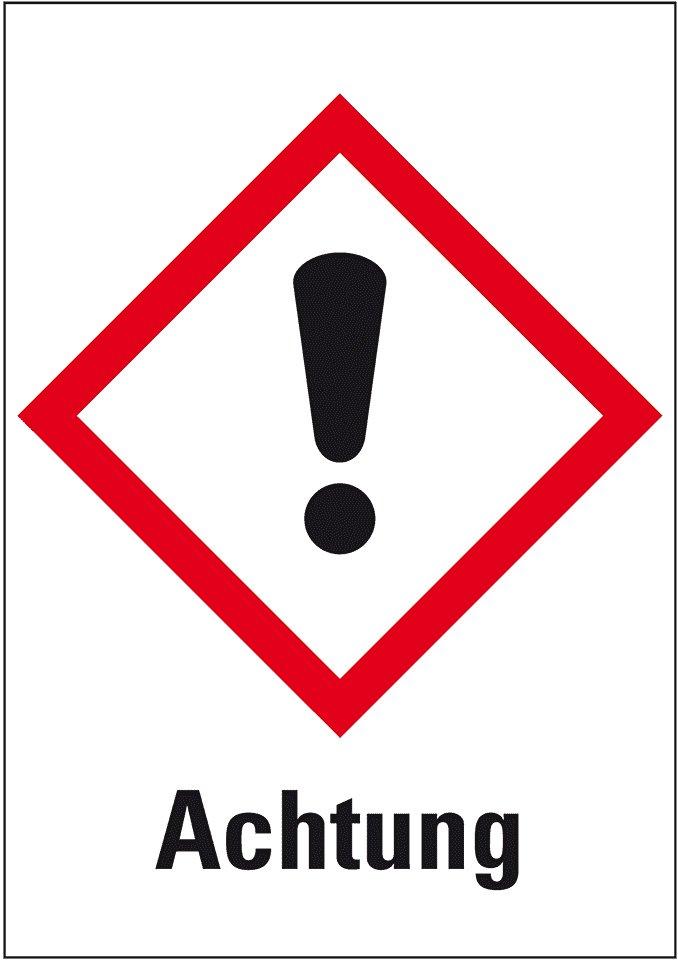 Gefahrensymbol Ausrufezeichen GHS07 Achtung Folie 37x26mm 12/Bogen