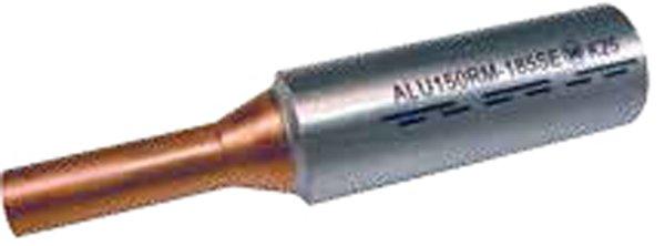 Al-Pressverbinder 120qmm rm/sm 150qmm se mit Cu-Bolzen 12mm Durchmesser blank
