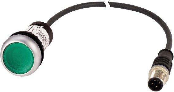 Leuchtdrucktaste flach tastend 1 Schließer mit M12A-Stecker LED grün
