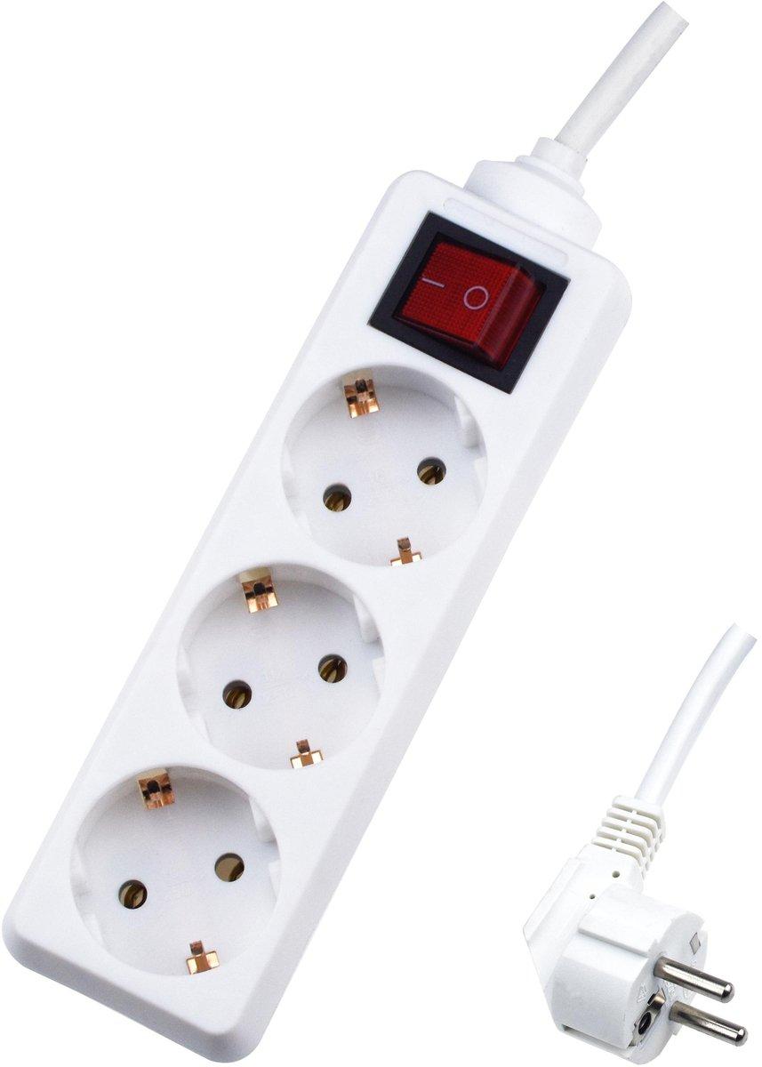 3-fach Steckdosenleiste mit beleuchtetem Schalter und 1,4m Kabel