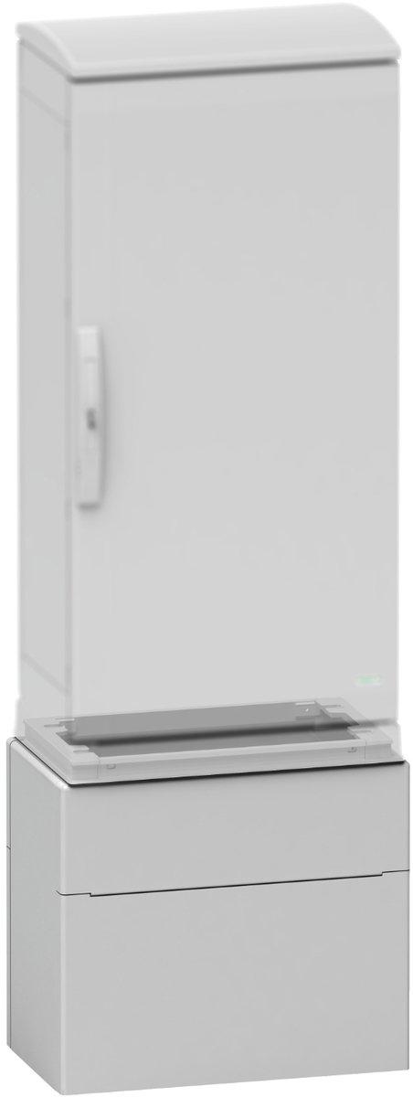 Glasfaserverstärkter Poly.-Sockel f. Geh. PLAZ(T)123 Frontöff. IP44-IK10 RAL7035