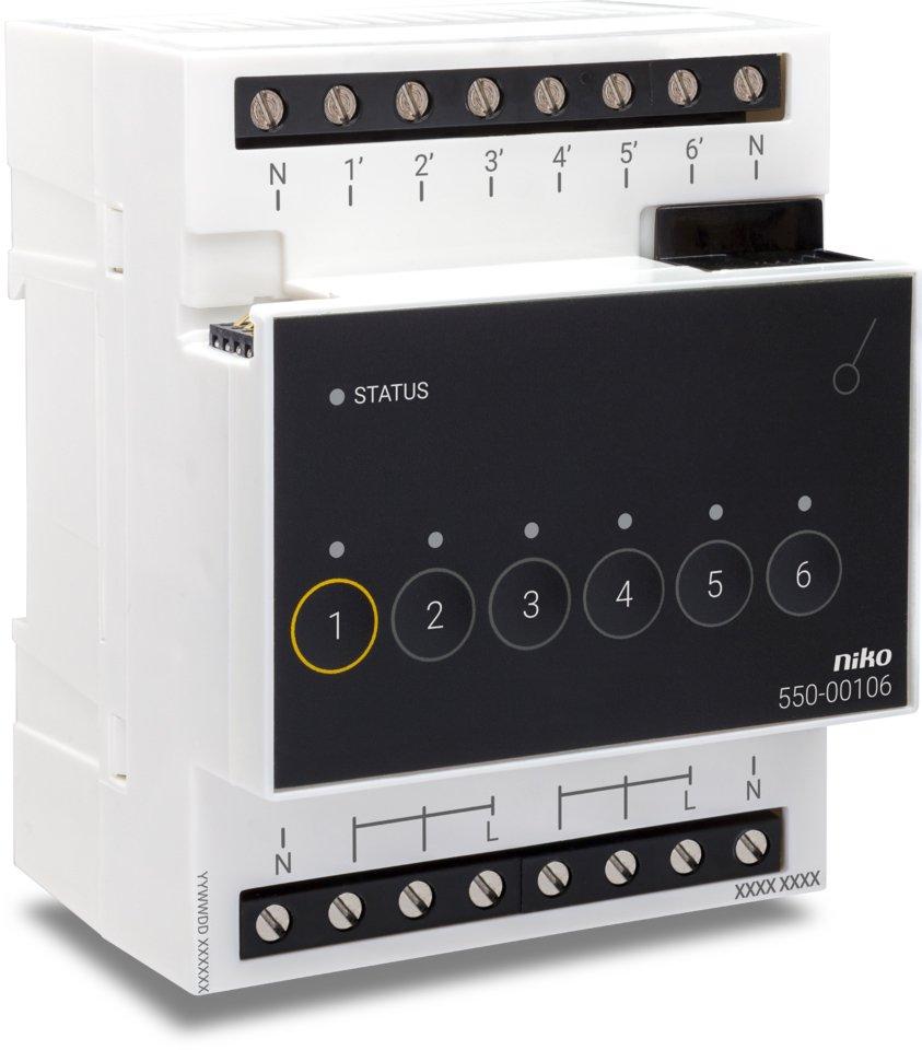 Schaltmodul für Niko Home Control für sechs verschiedene Kreisläufe