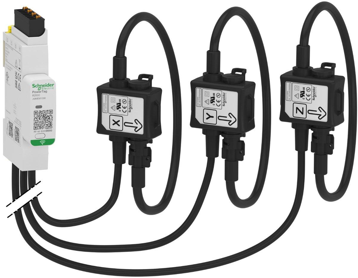 Energiezähler PowerTag Rope 200A 3P/3P+N Funk Position oben und unten