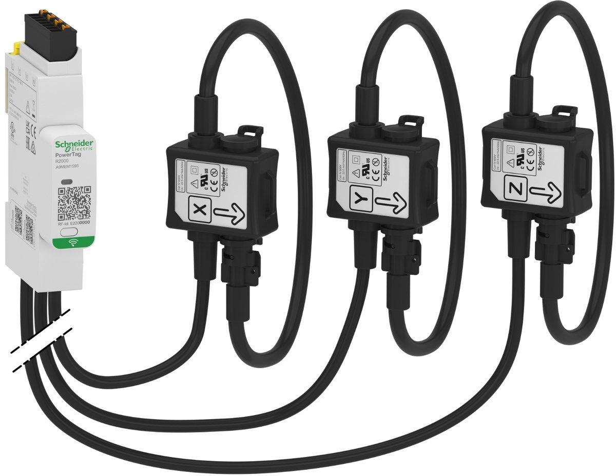 Energiezähler PowerTag Rope 2000A 3P/3P+N Funk Position oben und unten