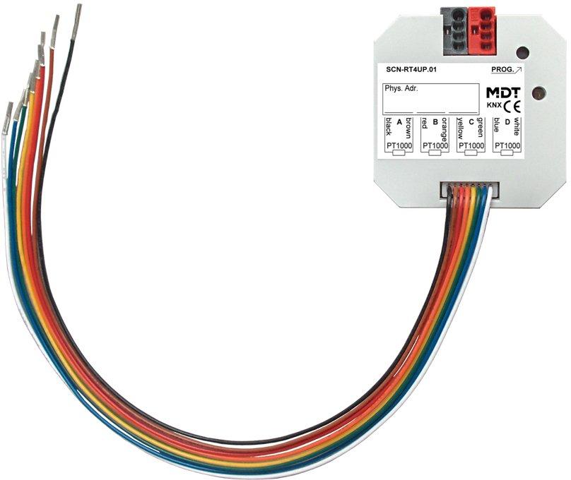 KNX Temperaturregler/Sensor 4-fach UP für PT1000 Temperaturfühler