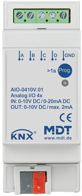 KNX Analog I/O 4-fach 2TE REG 0-10&nbsp;V Ein-/Ausgang umschaltbar