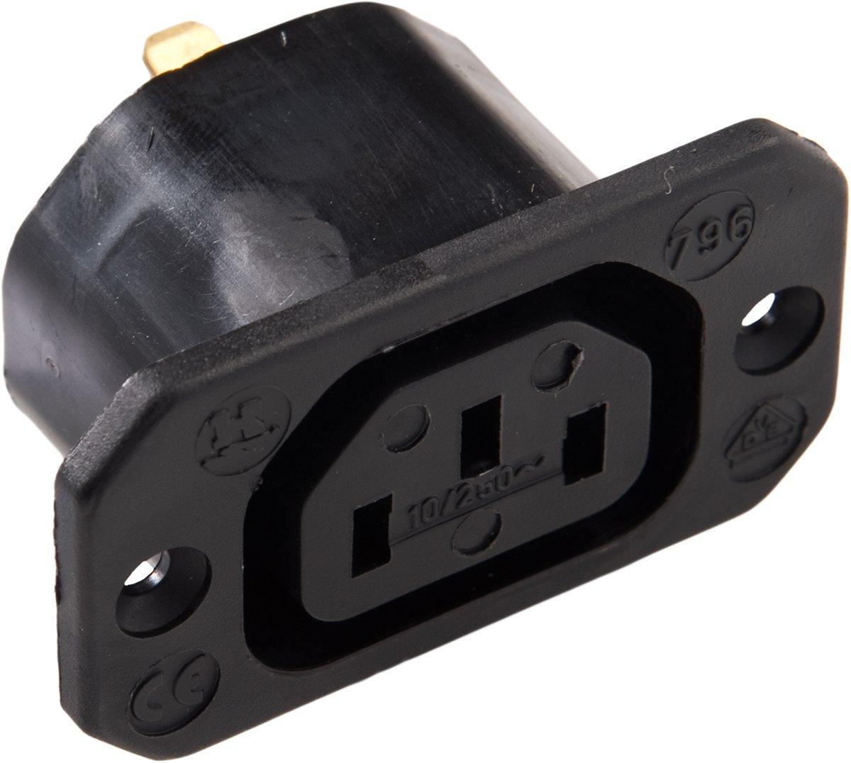 Kaltgeräte-Einbaudose C13 70°/10A SA4.8mm