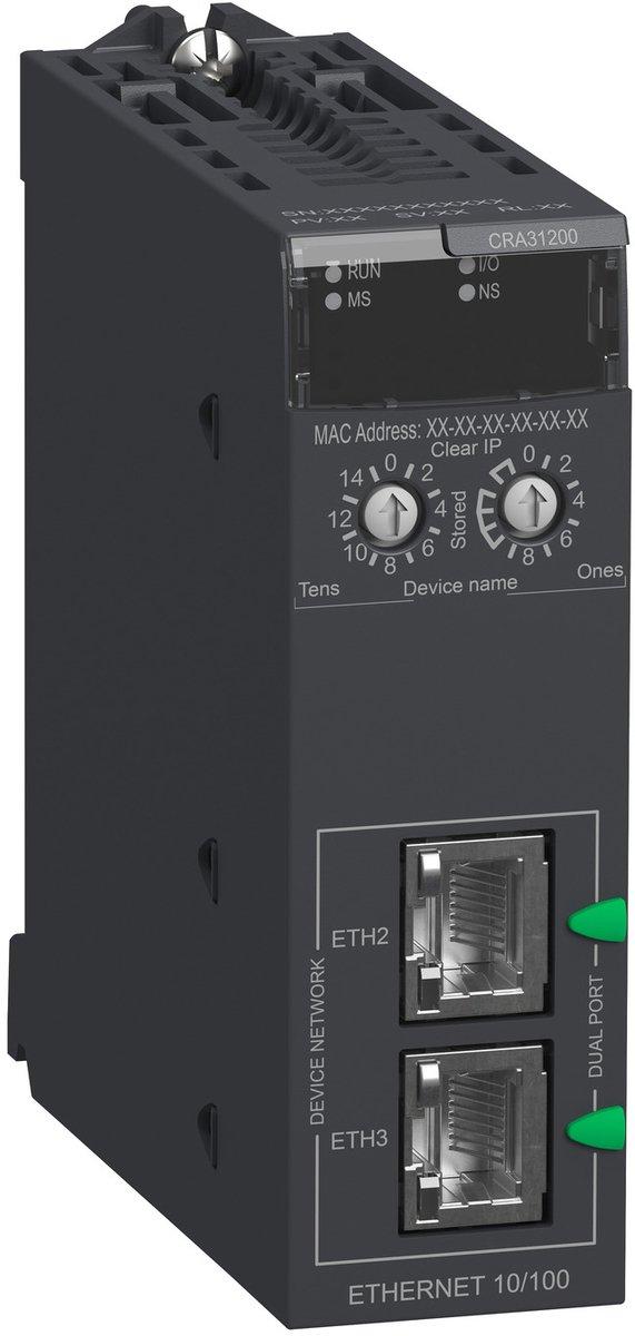 Modicon X80-RIO-Kopfadapter für X-Bus-Modulträger als remote EthNet/IP-Statuion