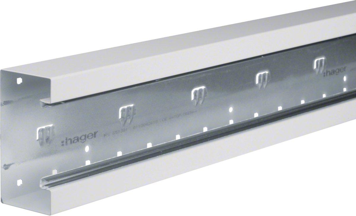 Brüstungskanal-Unterteil frontrastend zu BRS 68x130mm Oberteil 80mm Stahl vweiß