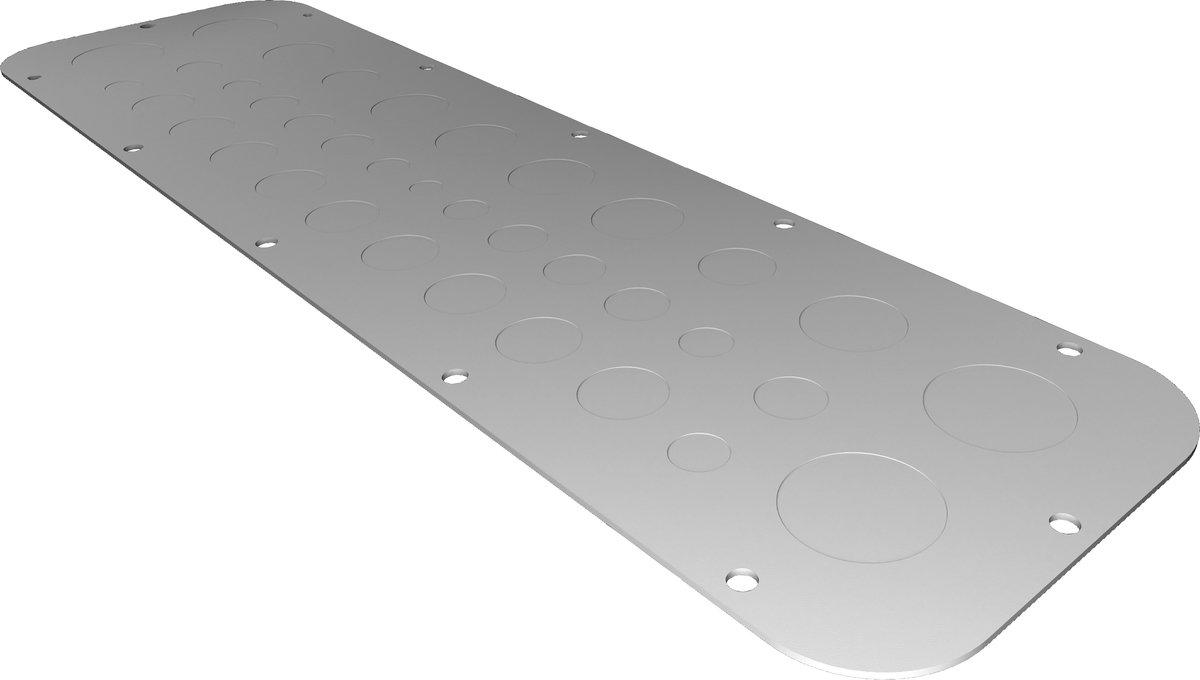 Metall-Flanschplatte mit metrischer Vorprägung, für AX, Größe 4, BT 534x149 mm