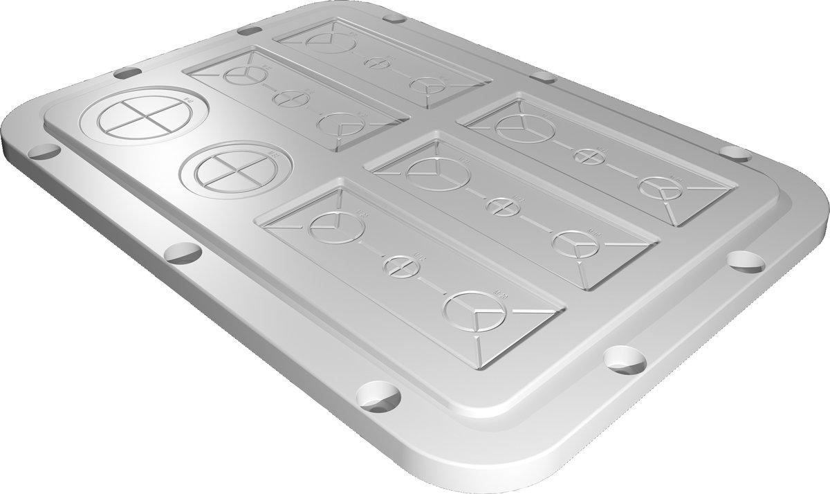 Kunststoff-Flanschplatte modular metrischen Vorprägungen für AX BT:301x221mm