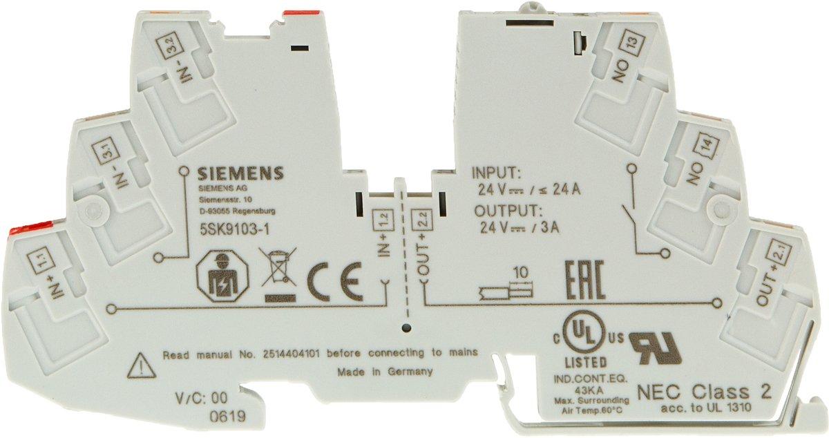 Geräteschutzschalter elektronisch, 3A, DC 24V 1 Hilfschalter