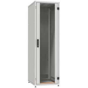 19 Zoll Netzwerkschrank PRO 42HE 600x600mm RAL7035  Front-/Rücktür/Glas/Stahl, 1-Teilig