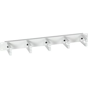 19 Zoll 1HE Kabelführungspanel 5 Bügel Kunststoff RAL7035