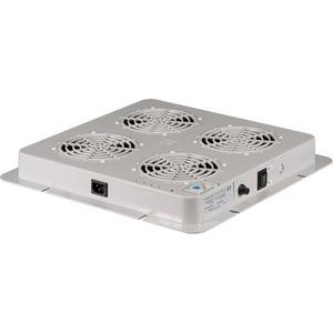 Dachlüfter 4-fach für Netzwerkschrank PRO inkl. Thermostat, grau