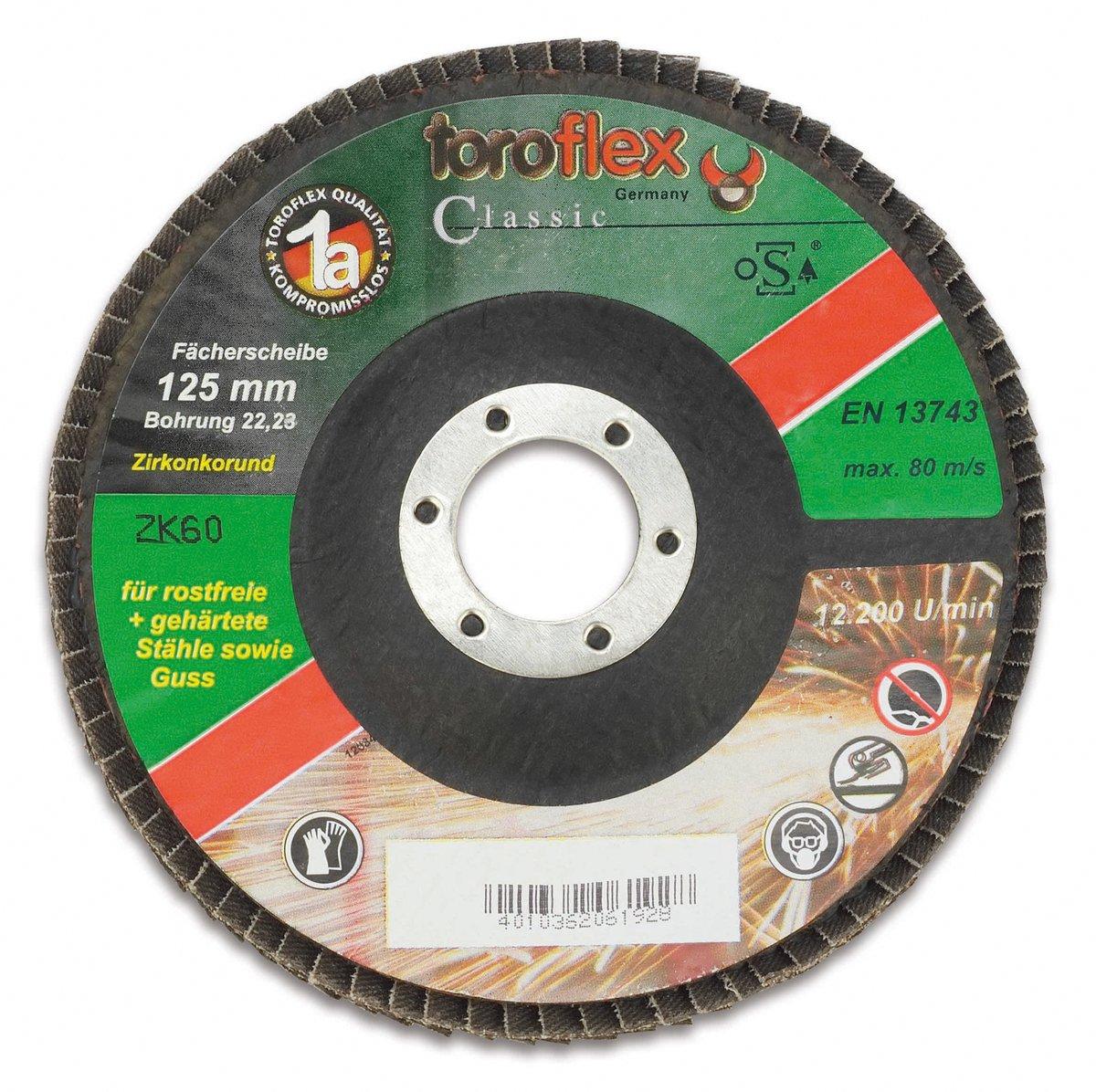Z-K-Fächerscheibe Durchmesser 125 Korn 60