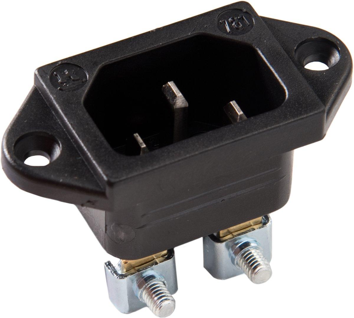 Gerätestecker 70°/ 10 A mit Schutzkontakt Flanschbefestigung