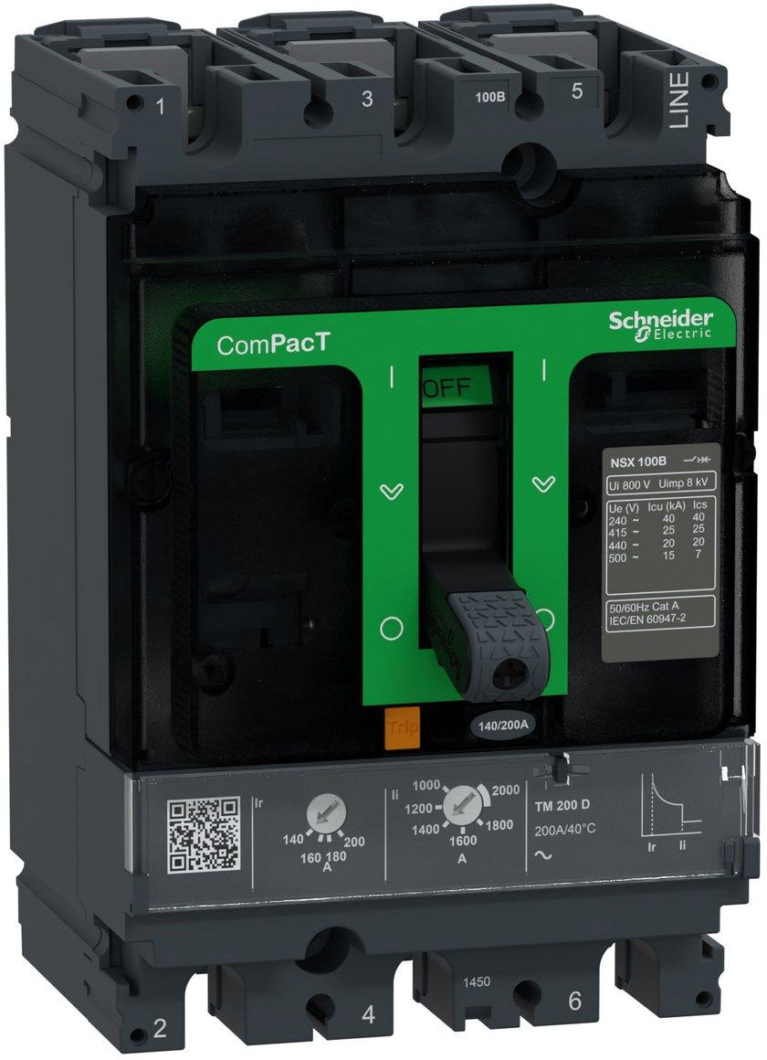 Kompaktleistungsschalter ComPacT NSX100B mit TM25D 3P3D 18-25A, 25kA/415V AC