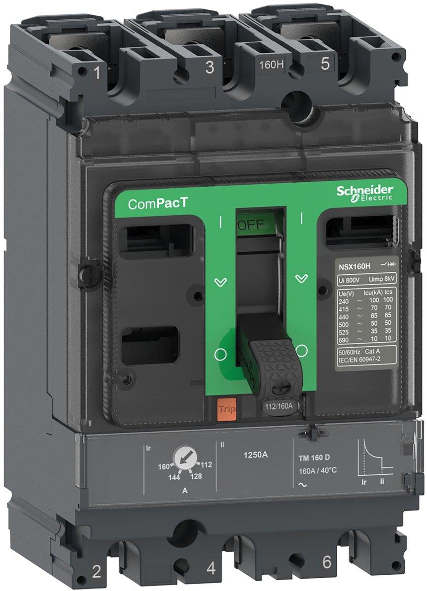Kompaktleistungsschalter ComPacT NSX160N mit TM160D 3P3D 112-160A,50kA/415V AC