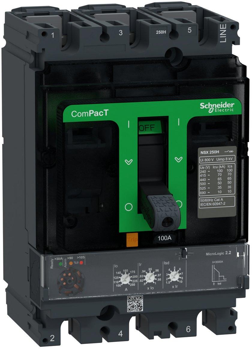 Kompaktleistungsschalter ComPacT NSX250H mit Micrologic 2.2 3P3D 36-100A,70kA