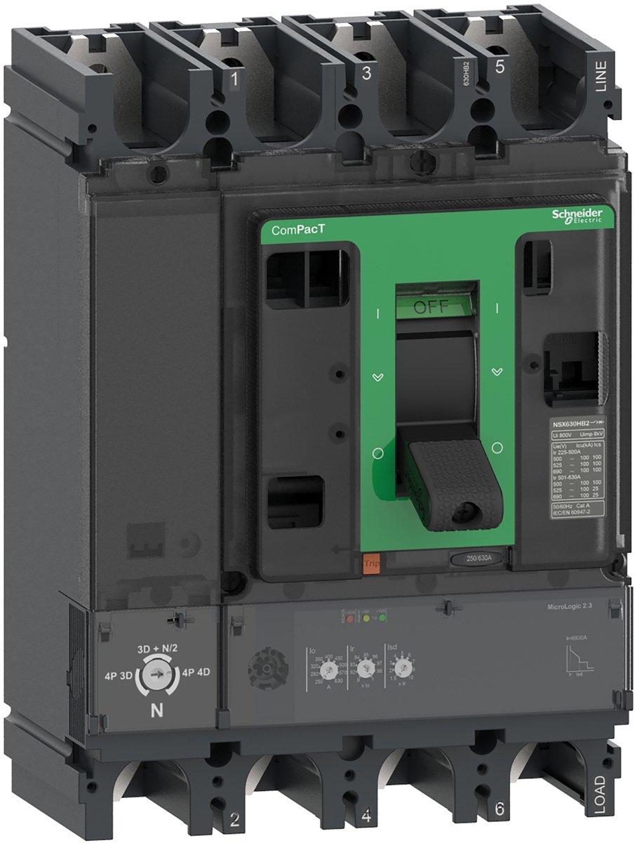 Kompaktleistungsschalter ComPacT NSX630R mit Micrologic 2.3 4P4D 630 A, 200kA