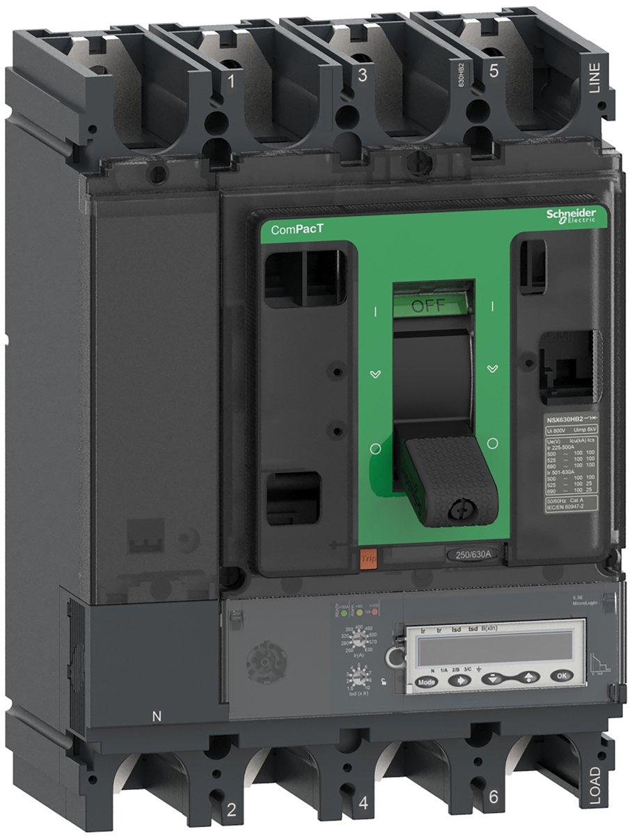 Kompaktleistungsschalter ComPacT NSX630R mit Micrologic 5.3 E 4P4D 630 A, 200kA