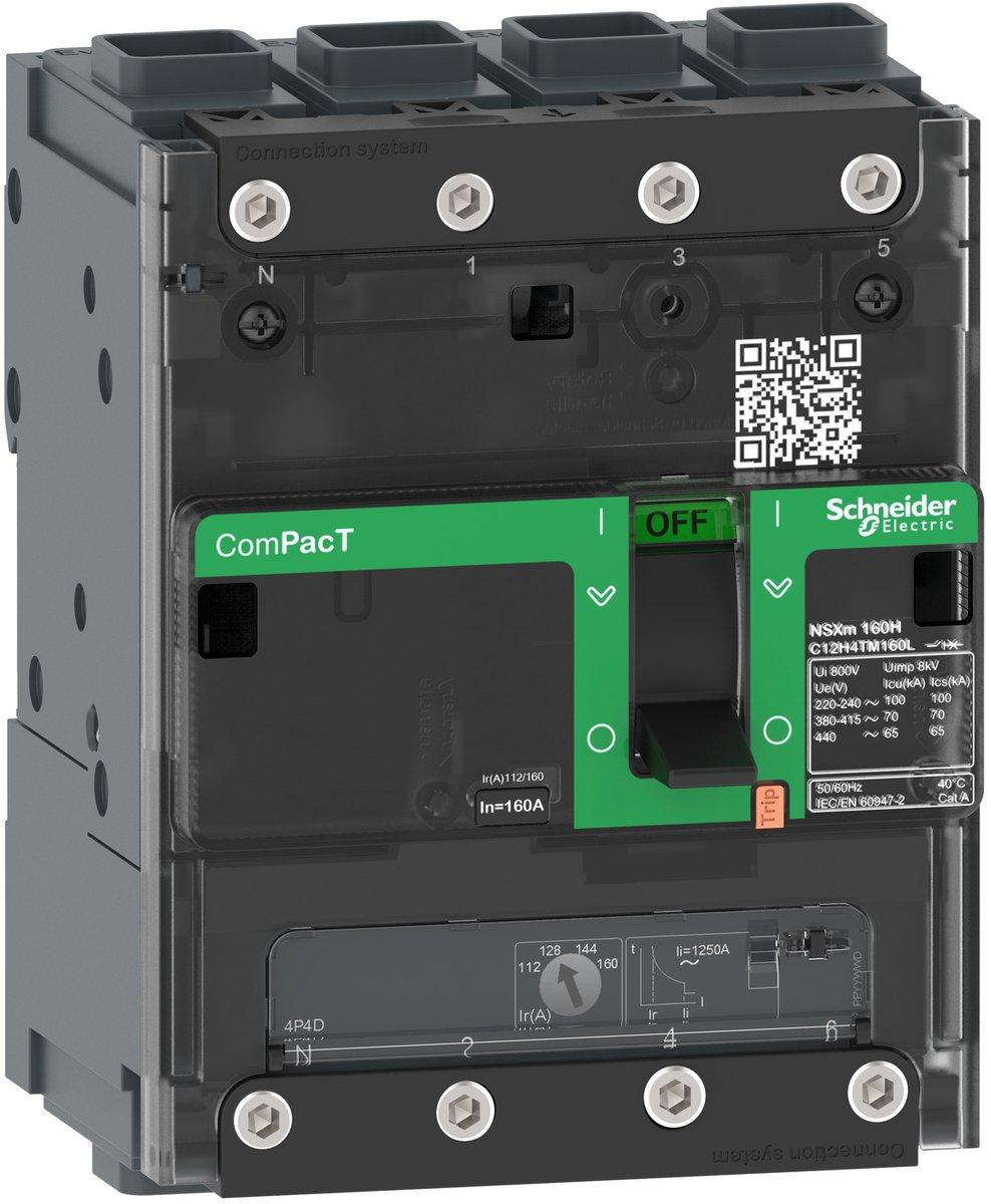 Kompaktleistungsschalter ComPacT NSXm 125 A mit TM125D 4P/4T 16kA/415V EverLink