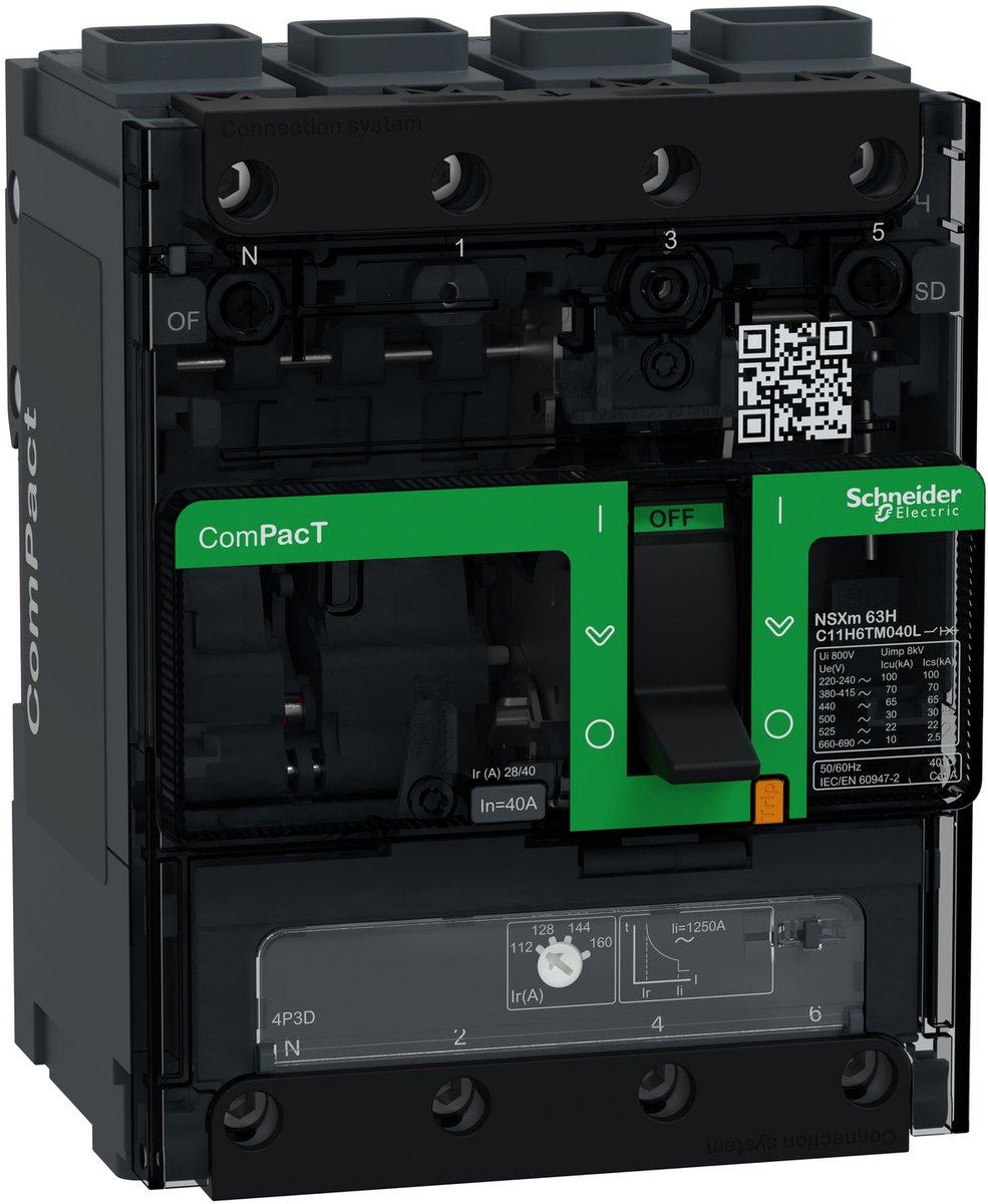 Kompaktleistungsschalter ComPacT NSXm 40A TM40D 4P3D 70kA/415V EverLink