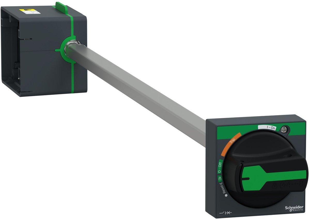 Seitlicher Drehantrieb mit schwarzem Griff IP54 Achsenlänge 45 bis 480 mm