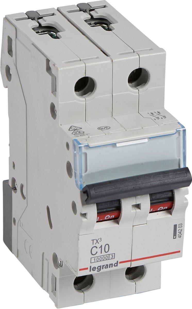 LS-Schalter TX3 C-Charakteristik 10A 2P 10kA 400VAC 2TE