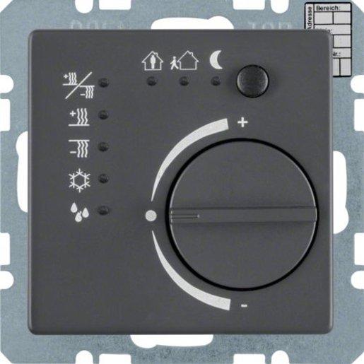Temperaturregler mit TasterschnittstelleBerker Q.1/Q.3 anthrazit samt