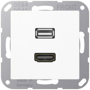 Multimedia-Anschlusssystem HDMI / USB 2.0, Serie AS/A, alpinweiß