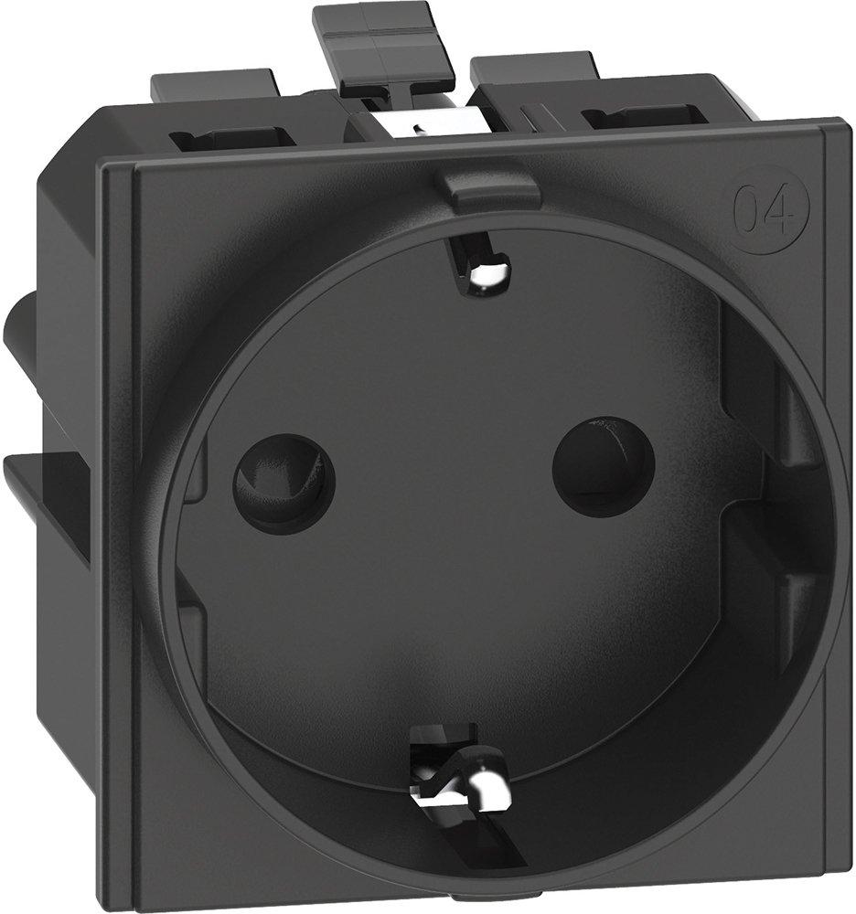 LivingNow Schutzkontaktsteckdose mit schraublosem Anschluss in der Farbe Black