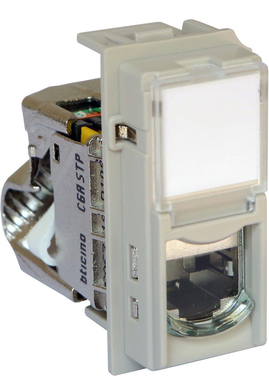 LivingNow 1-modulige Datendose Kategorie 6A geschirmt in der Farbe Sand