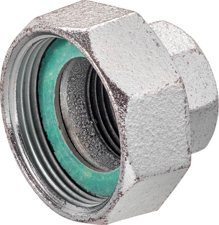 Rohrverschraubung aus Temperguss DN15 G 1 1/8" Rp 1/2""