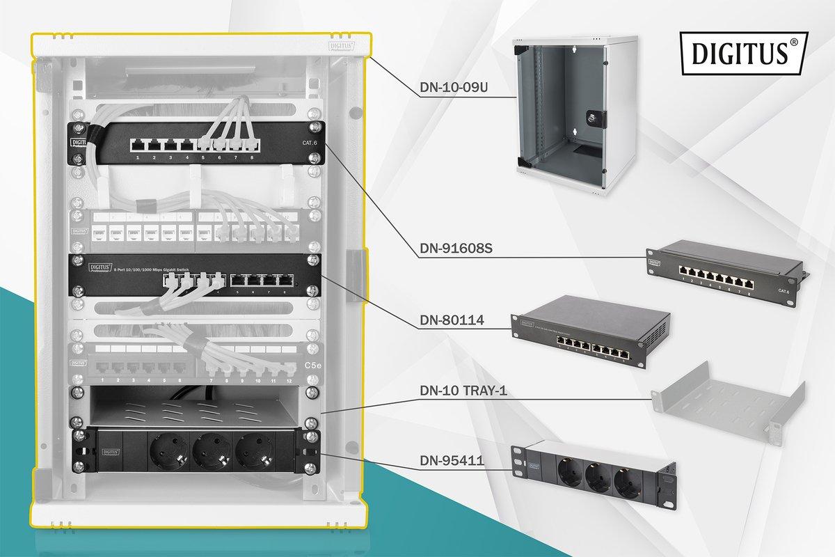 DIGITUS Netzwerk-Set 254 mm (10") - 9HE, 312 x 300 mm (B xT)
