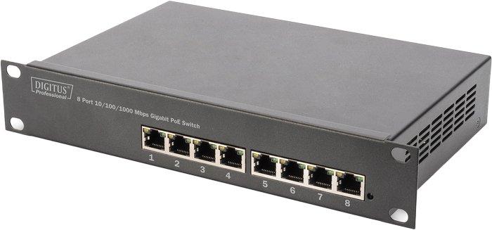 DIGITUS 8-Port Gigabit PoE Switch 10 Zoll Unmanaged