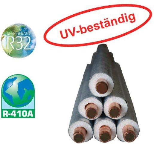 Isolierte Kältemittelleitung 3/8", UV-beständig, Wandstärke 0,8mm, Bund 25m