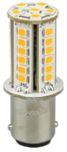 LED Leuchtmittel für BR50 BA15d Dauerlicht gelb 24AC/DC 28cd