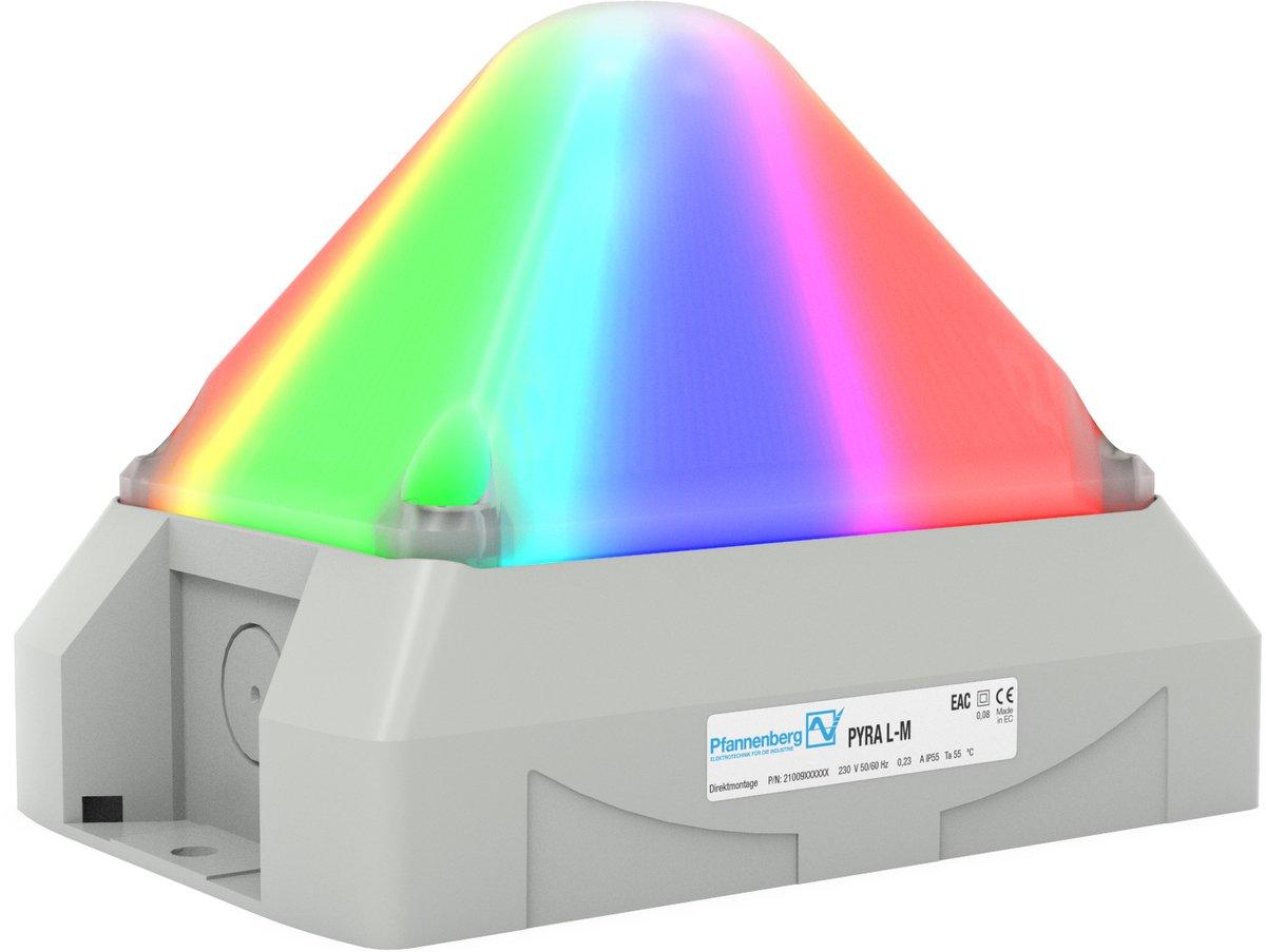 PYRA LED-Leuchte PY L-M RGB weiß 12-48DC IP66 NEMA4/4x RAL7035