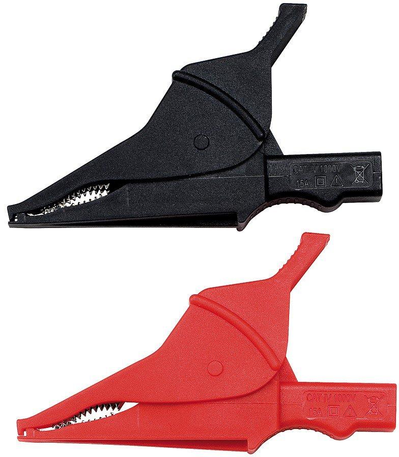 Krokodilklemmen - CAT IV-1000V - 15A - rot+sw