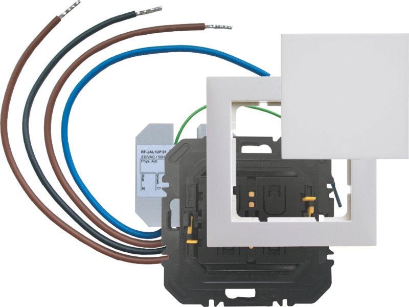 ZF Funkset Jalousie 1-Kanal mit flachem Schalter S.1/B.x polarweiß glänzend