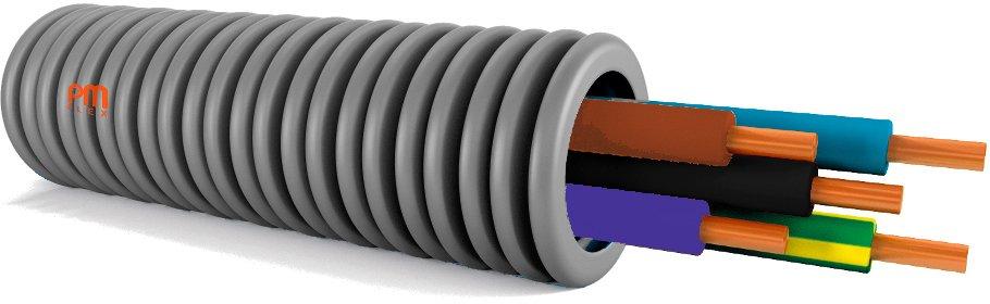 Panzerflex vorverdrahtet + H07V-U 5X1,5 BL,BR,SW,VI,GG