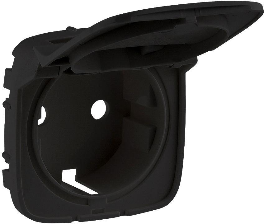 Steckdosen-Abdeckung mit Klappdeckel für Schalterprogramm Valena Allure schwarz